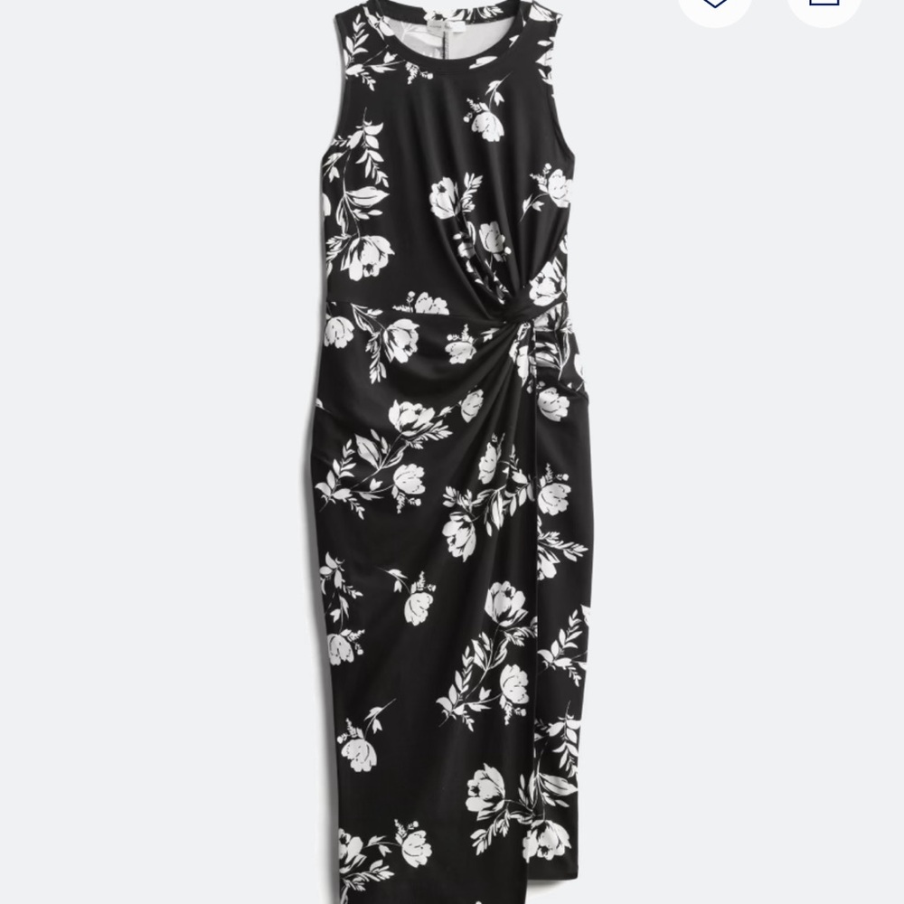 Floral Black and White Women's Dress